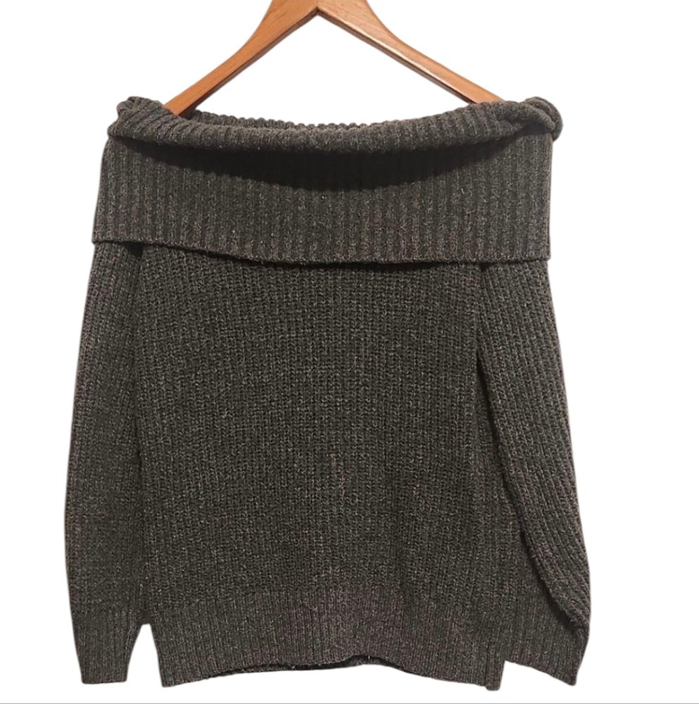 Arizona Jean Company Charcoal Off-Shoulder Sweater